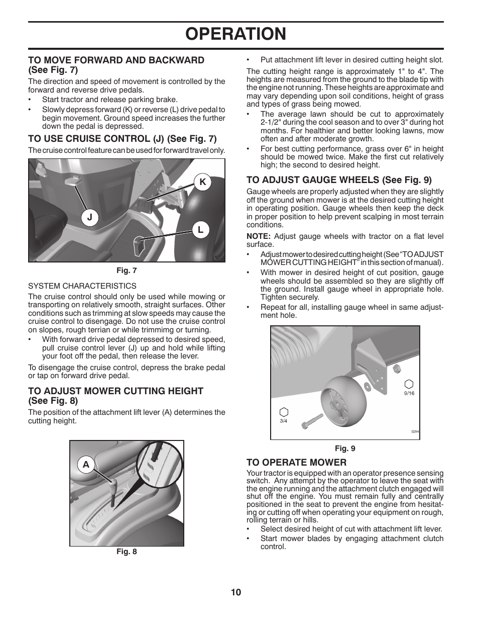 Operation | Poulan Pro PB23H46YT LAWN TRACTOR User Manual | Page 10 / 28