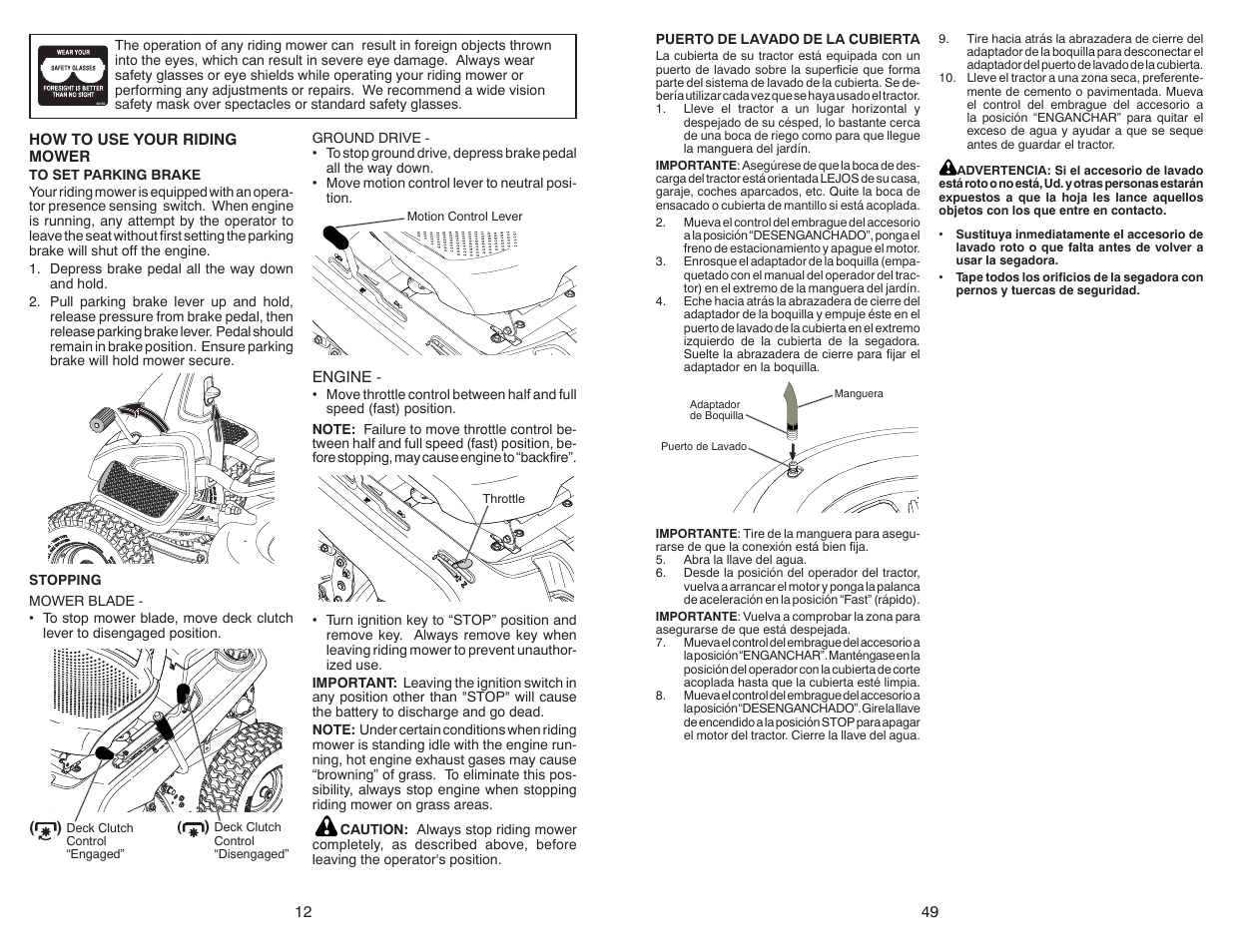 Poulan Pro PB38 LAWN TRACTOR User Manual | Page 12 / 30