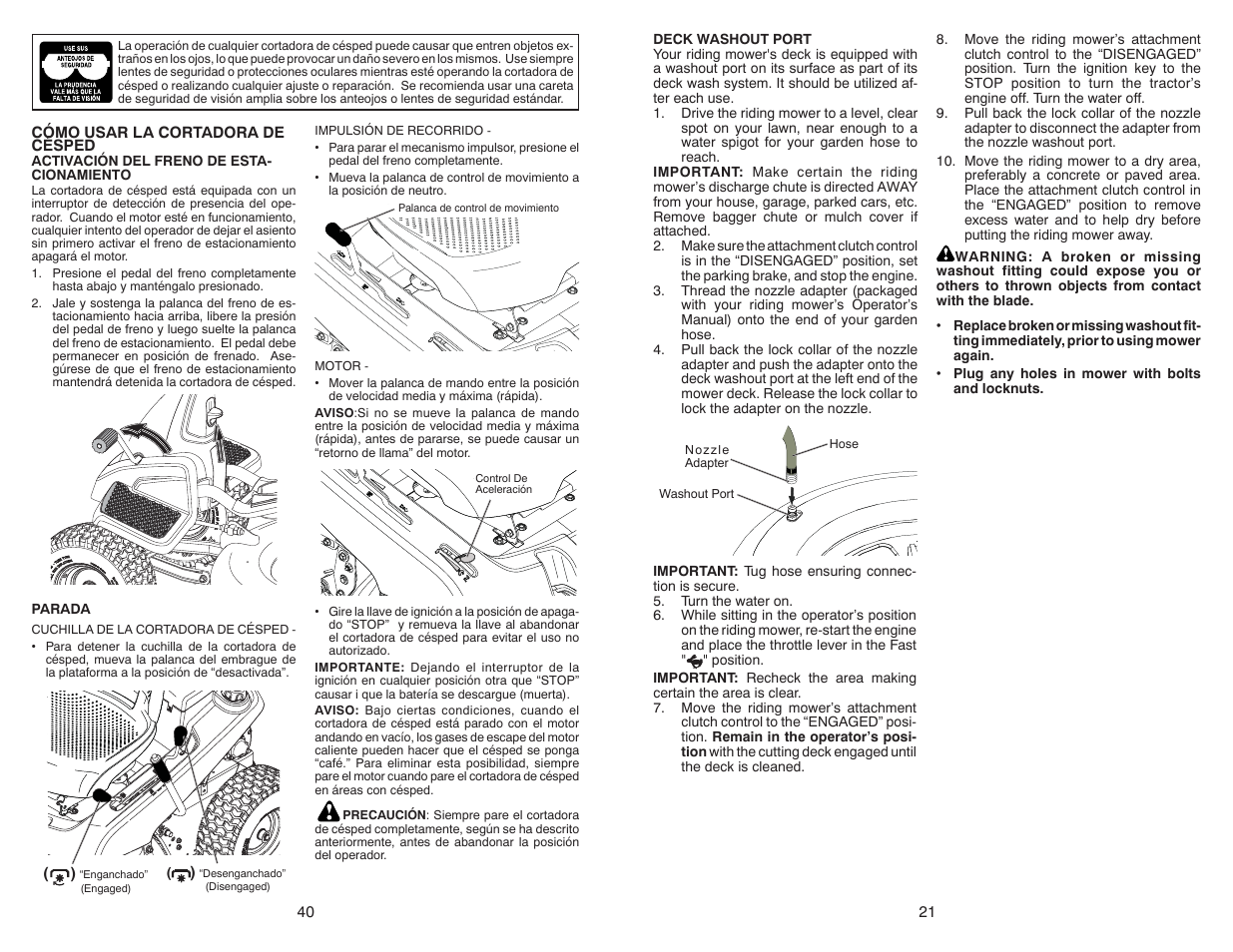 Poulan Pro PB38 LAWN TRACTOR User Manual | Page 21 / 30