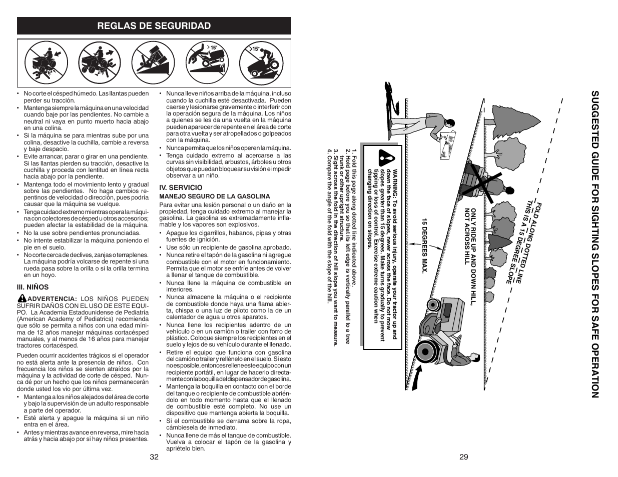 Reglas de seguridad | Poulan Pro PB38 LAWN TRACTOR User Manual | Page 29 / 30