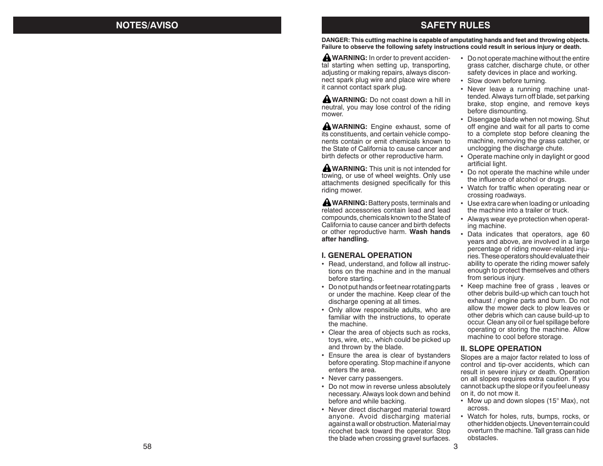 Safety rules | Poulan Pro PB38 LAWN TRACTOR User Manual | Page 3 / 30