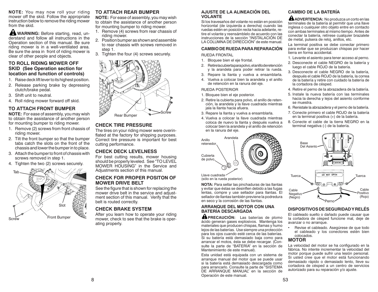 Poulan Pro PB38 LAWN TRACTOR User Manual | Page 8 / 30