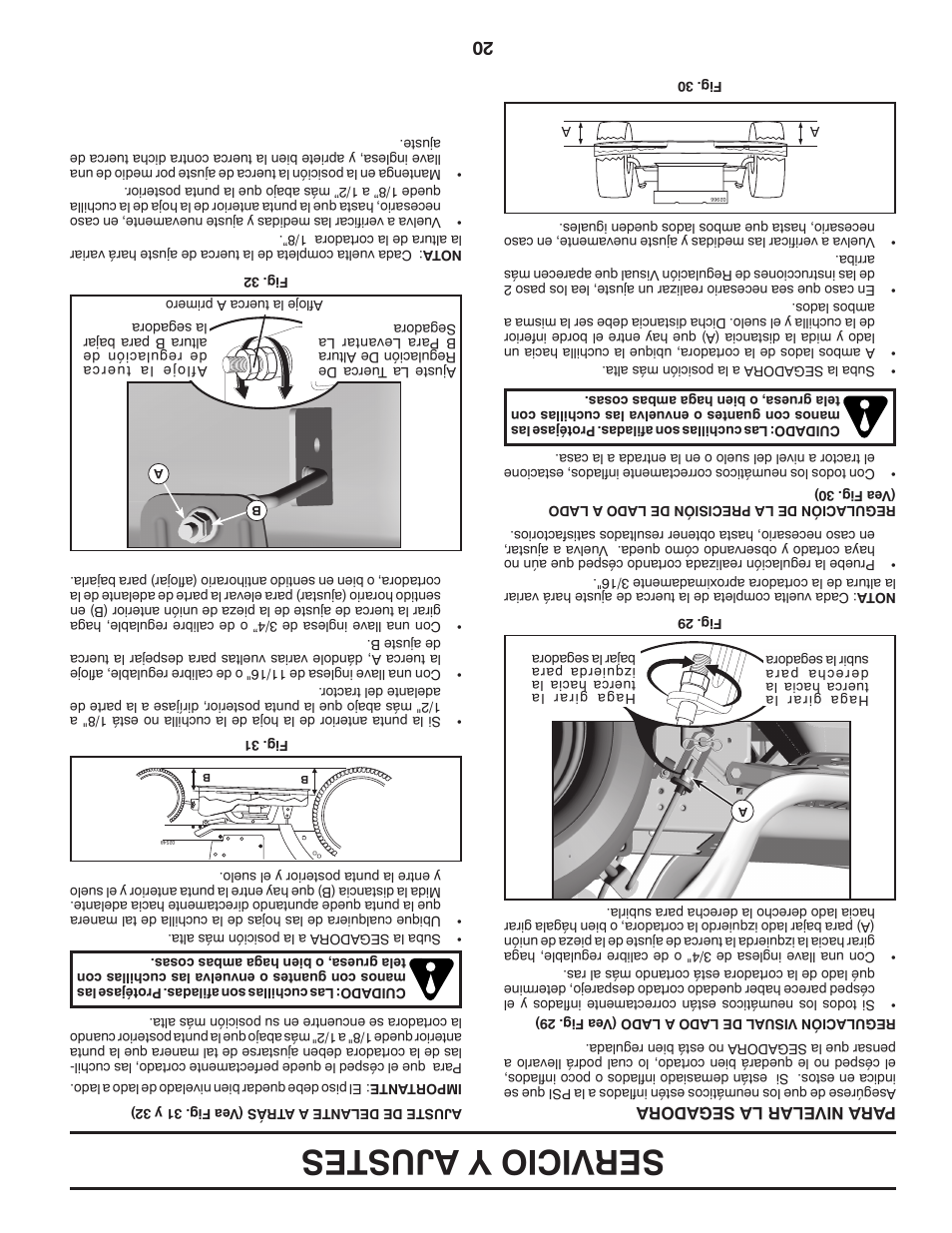 Servicio y ajustes | Poulan Pro PB195H42LT LAWN TRACTOR User Manual | Page 37 / 56