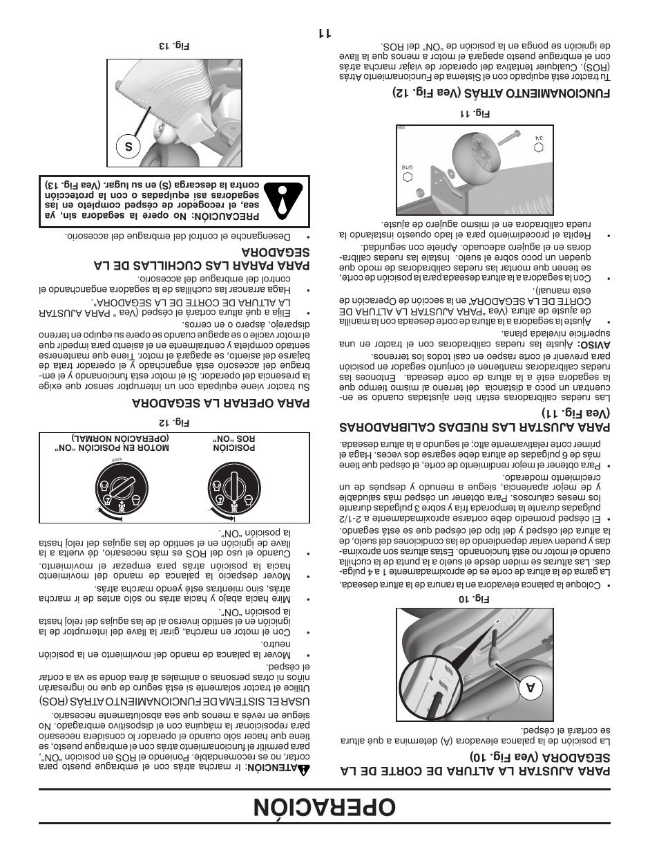 Operación | Poulan Pro PB195H42LT LAWN TRACTOR User Manual | Page 46 / 56