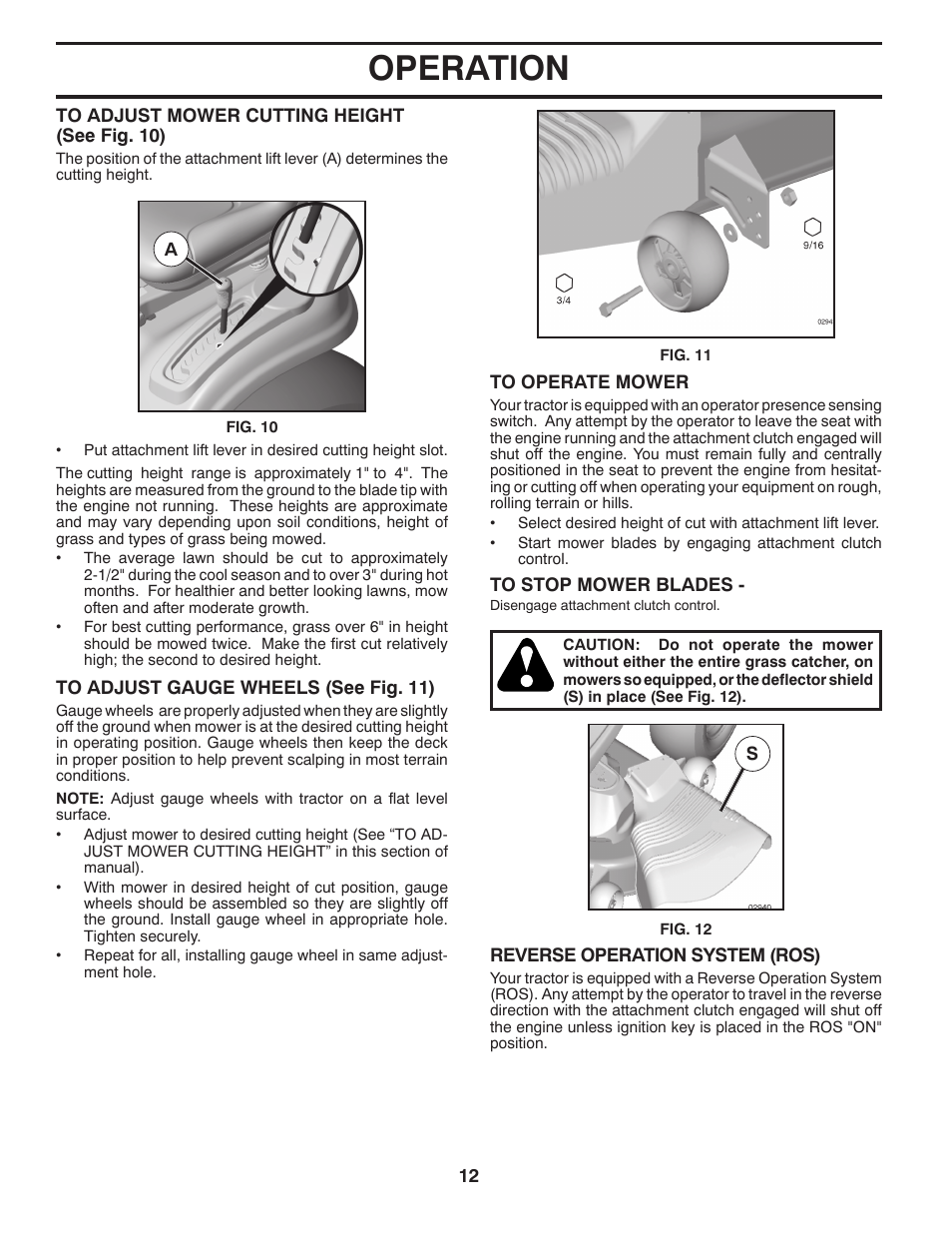 Operation | Poulan Pro PP17538HP LAWN TRACTOR User Manual | Page 12 / 32