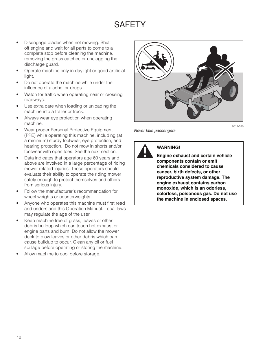 Safety | Poulan Pro 301ZX_966681701 LAWN TRACTOR User Manual | Page 10 / 56