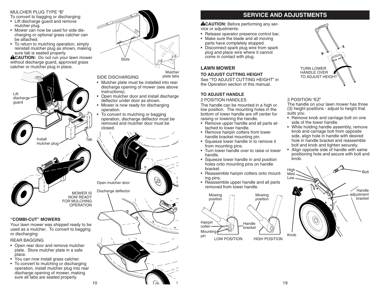 Service and adjustments | Poulan Pro PR625Y22RKP LAWN MOWER User Manual | Page 10 / 14