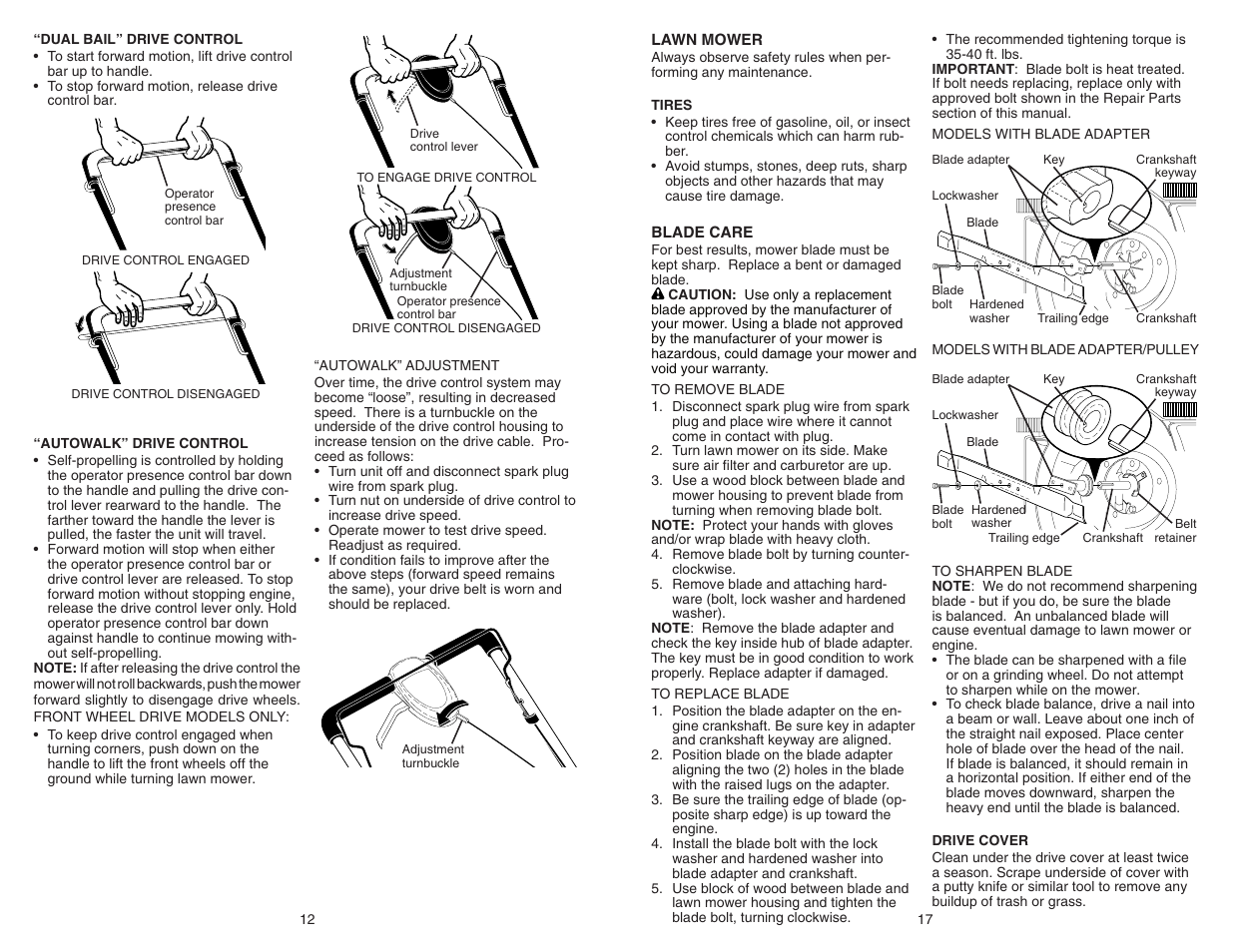 Poulan Pro PR625Y22RKP LAWN MOWER User Manual | Page 12 / 14