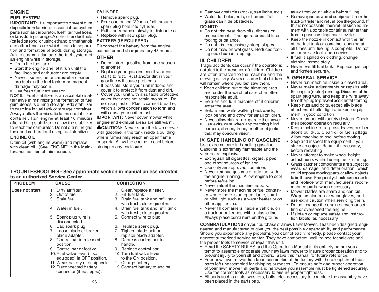 Poulan Pro PR625Y22RKP LAWN MOWER User Manual | Page 3 / 14