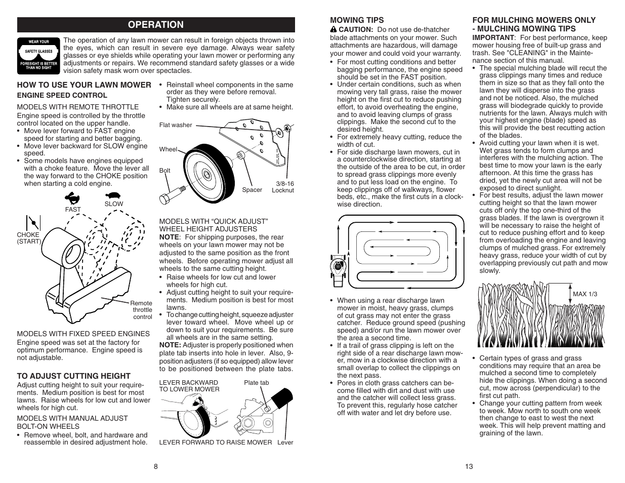 Operation | Poulan Pro PR600N21RH LAWN MOWER User Manual | Page 8 / 10
