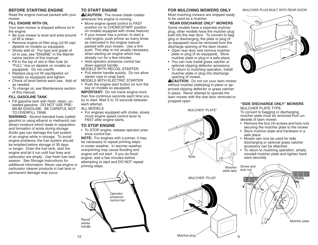 Poulan Pro PR600N21RH LAWN MOWER User Manual | Page 9 / 10