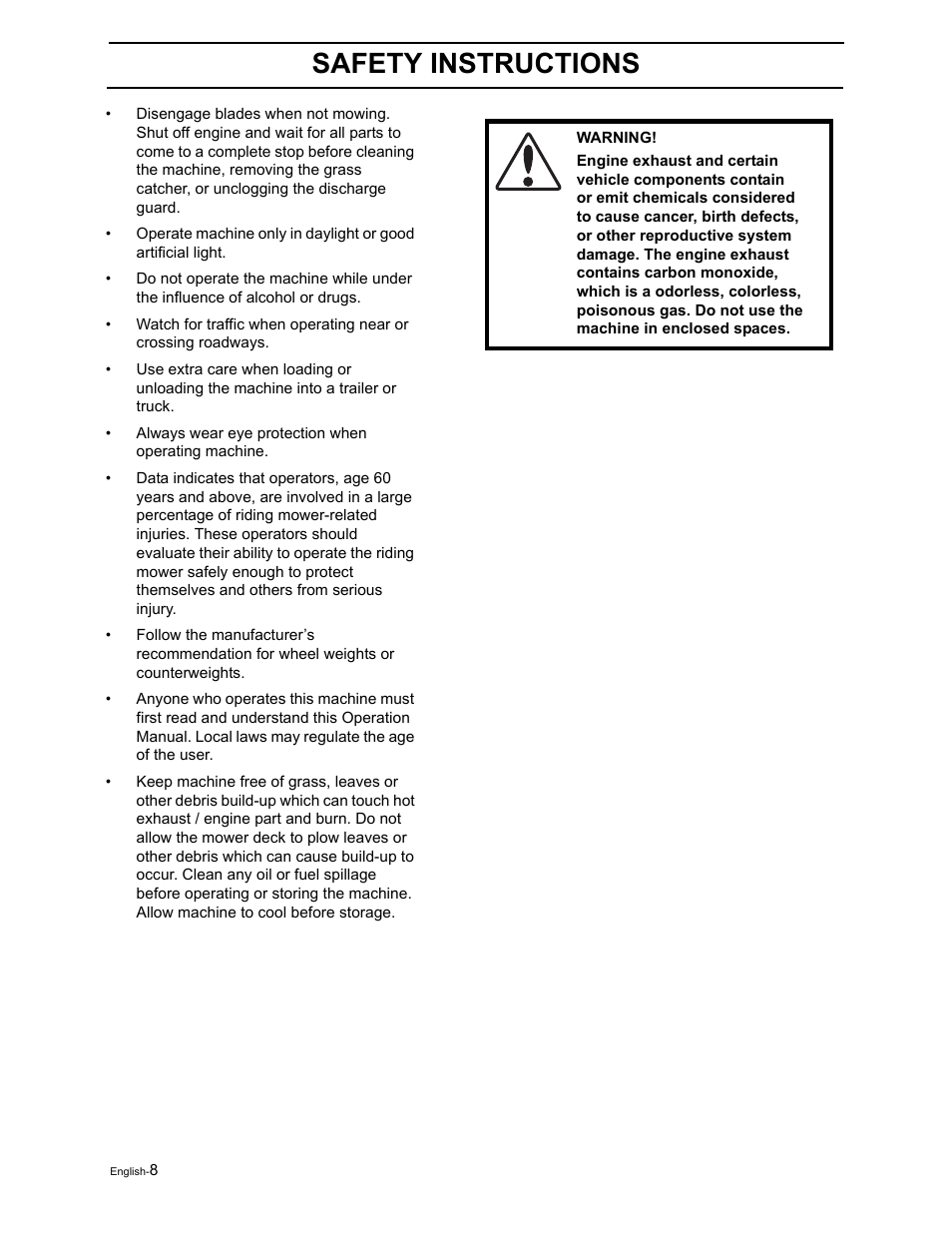 Safety instructions | Poulan Pro Pro 900 ZX 968999302 User Manual | Page 10 / 80