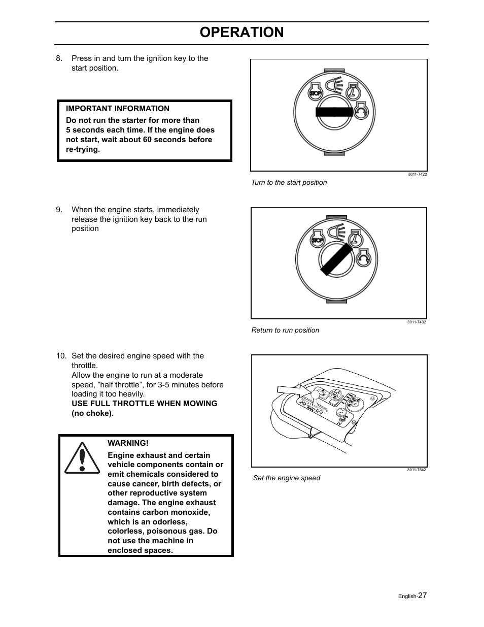 Operation | Poulan Pro Pro 900 ZX 968999302 User Manual | Page 29 / 80