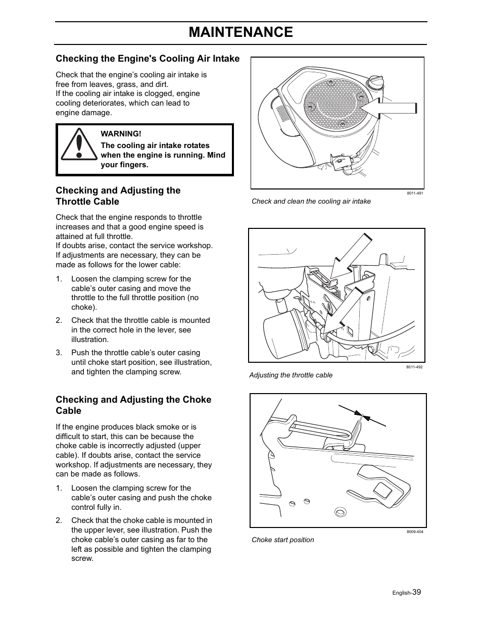 Maintenance | Poulan Pro Pro 900 ZX 968999302 User Manual | Page 41 / 80