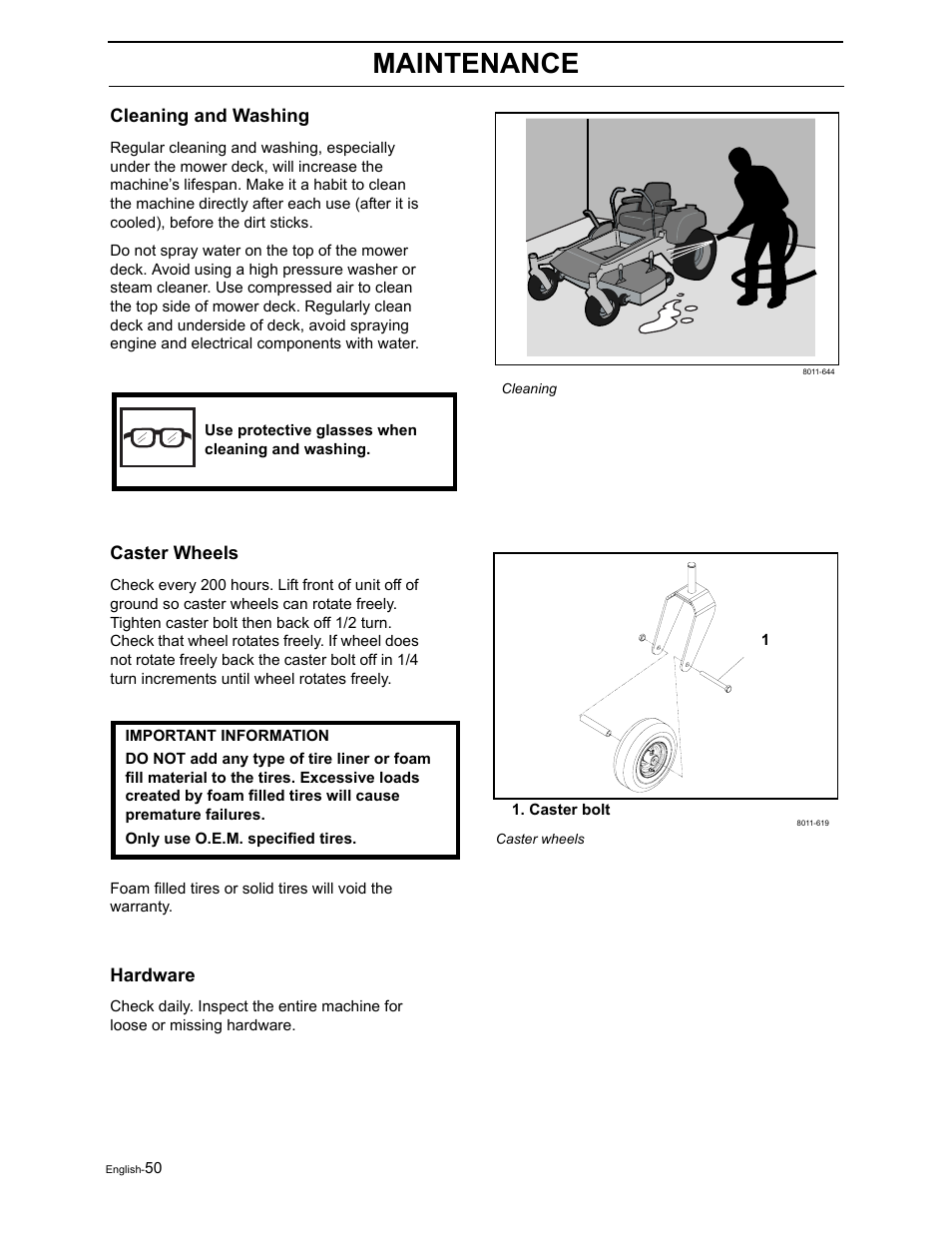 Maintenance | Poulan Pro Pro 900 ZX 968999302 User Manual | Page 52 / 80