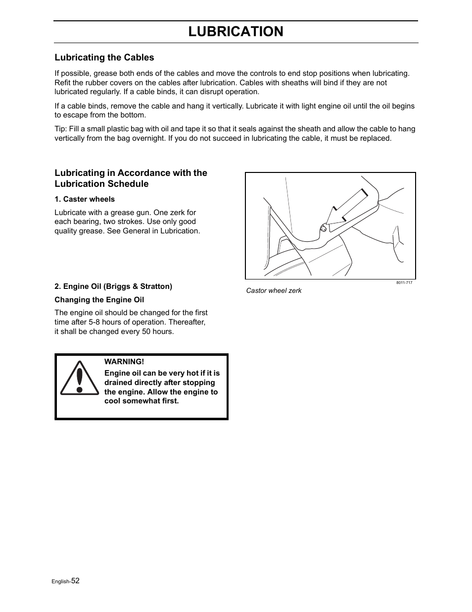 Lubrication | Poulan Pro Pro 900 ZX 968999302 User Manual | Page 54 / 80