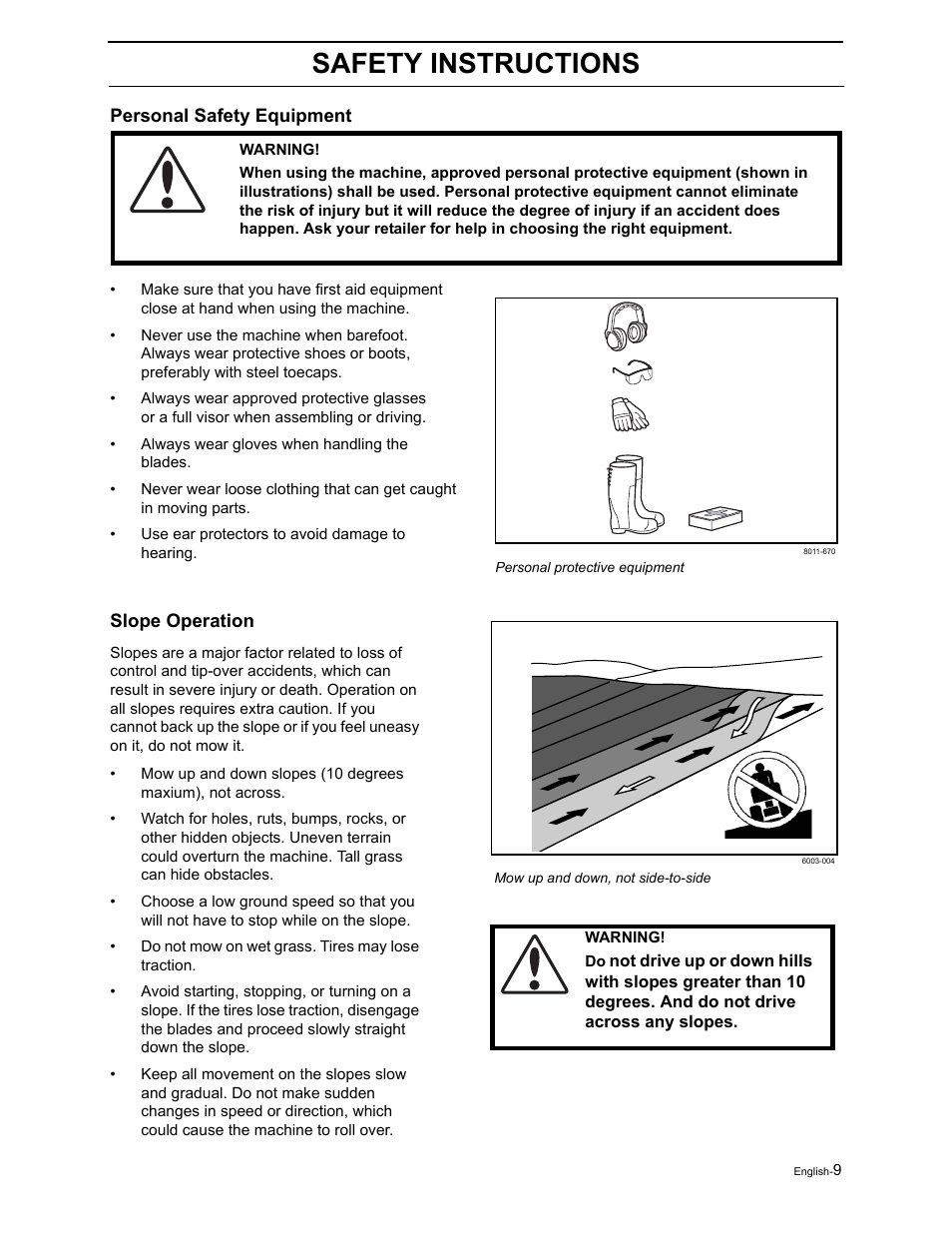 Safety instructions | Poulan Pro Pro 950 ZX 968999507 User Manual | Page 11 / 80