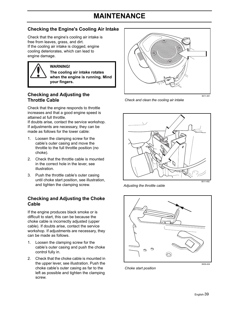 Maintenance | Poulan Pro Pro 950 ZX 968999507 User Manual | Page 41 / 80