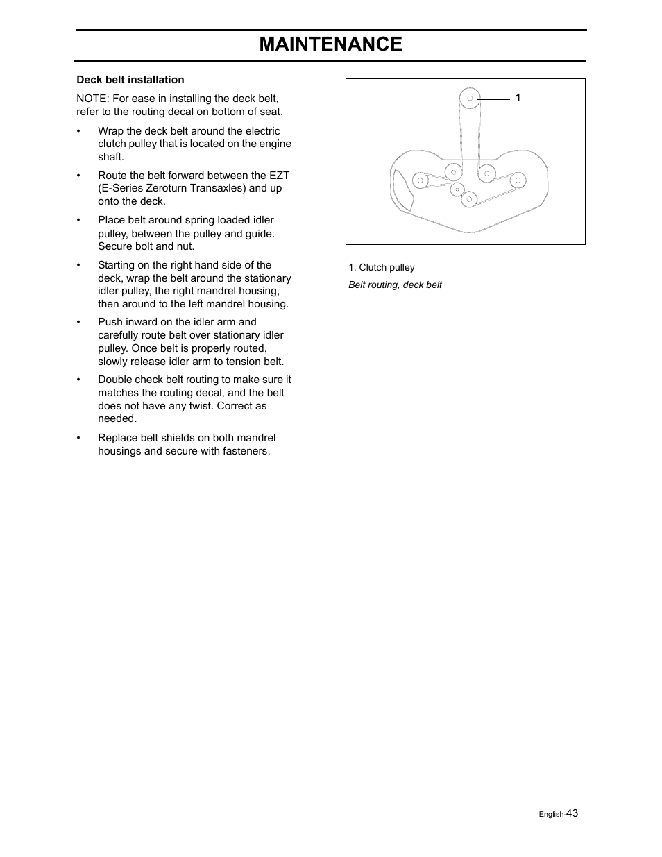 Maintenance | Poulan Pro Pro 950 ZX 968999507 User Manual | Page 45 / 80