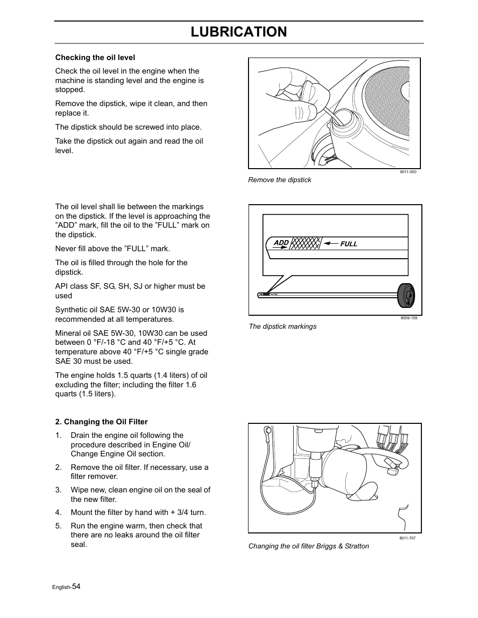 Lubrication | Poulan Pro Pro 950 ZX 968999507 User Manual | Page 56 / 80