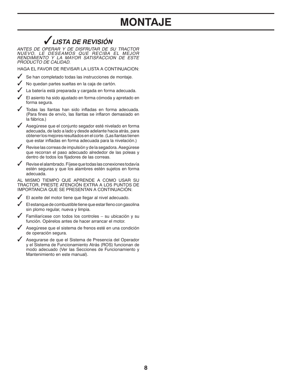 Montaje | Poulan Pro PB175G42 LAWN TRACTOR User Manual | Page 38 / 60