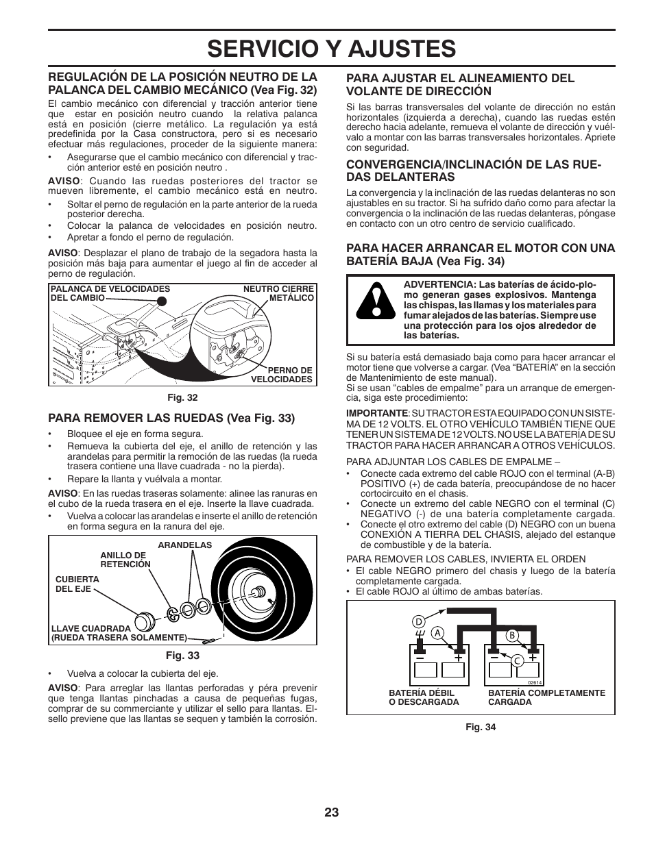 Servicio y ajustes | Poulan Pro PB175G42 LAWN TRACTOR User Manual | Page 53 / 60