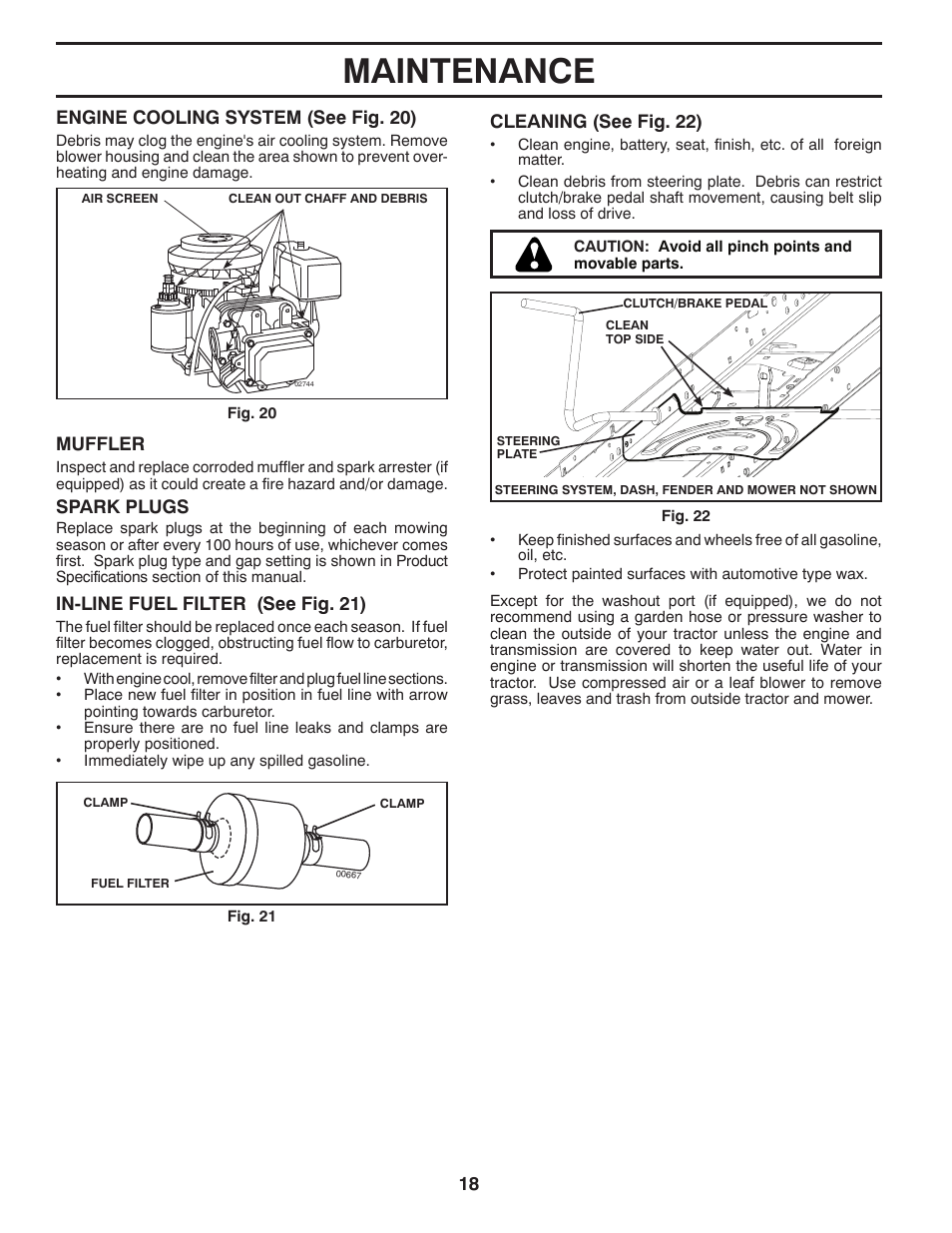 Maintenance | Poulan Pro PB175A46 LAWN TRACTOR User Manual | Page 18 / 60