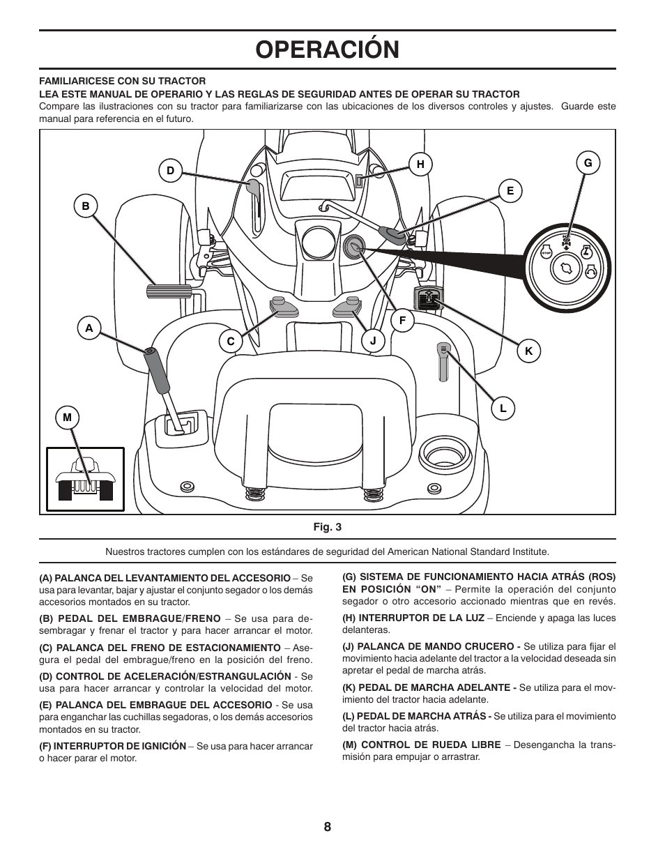 Operación | Poulan Pro PB18VA46 LAWN TRACTOR User Manual | Page 38 / 60