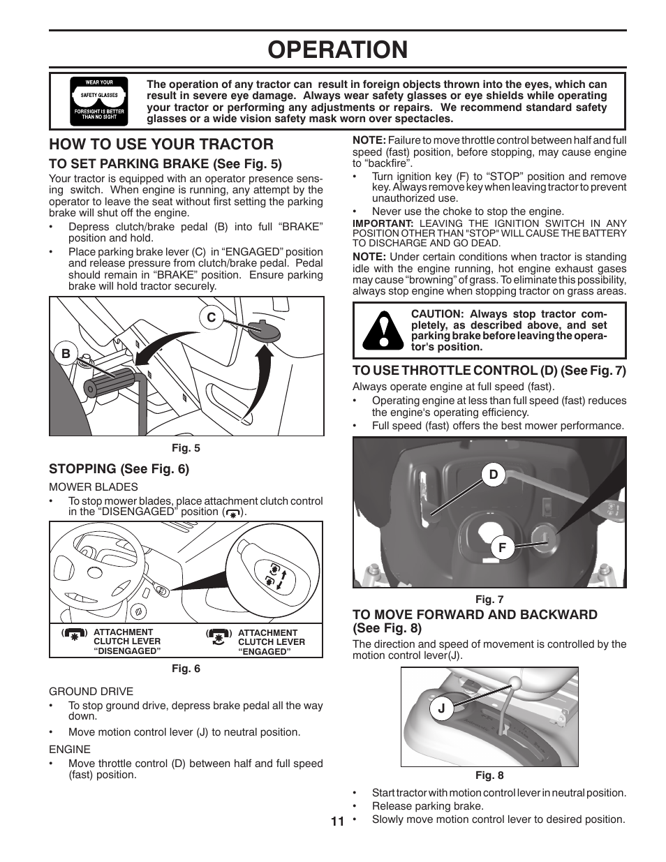 Operation, How to use your tractor | Poulan Pro PB195A46LT LAWN TRACTOR User Manual | Page 11 / 60