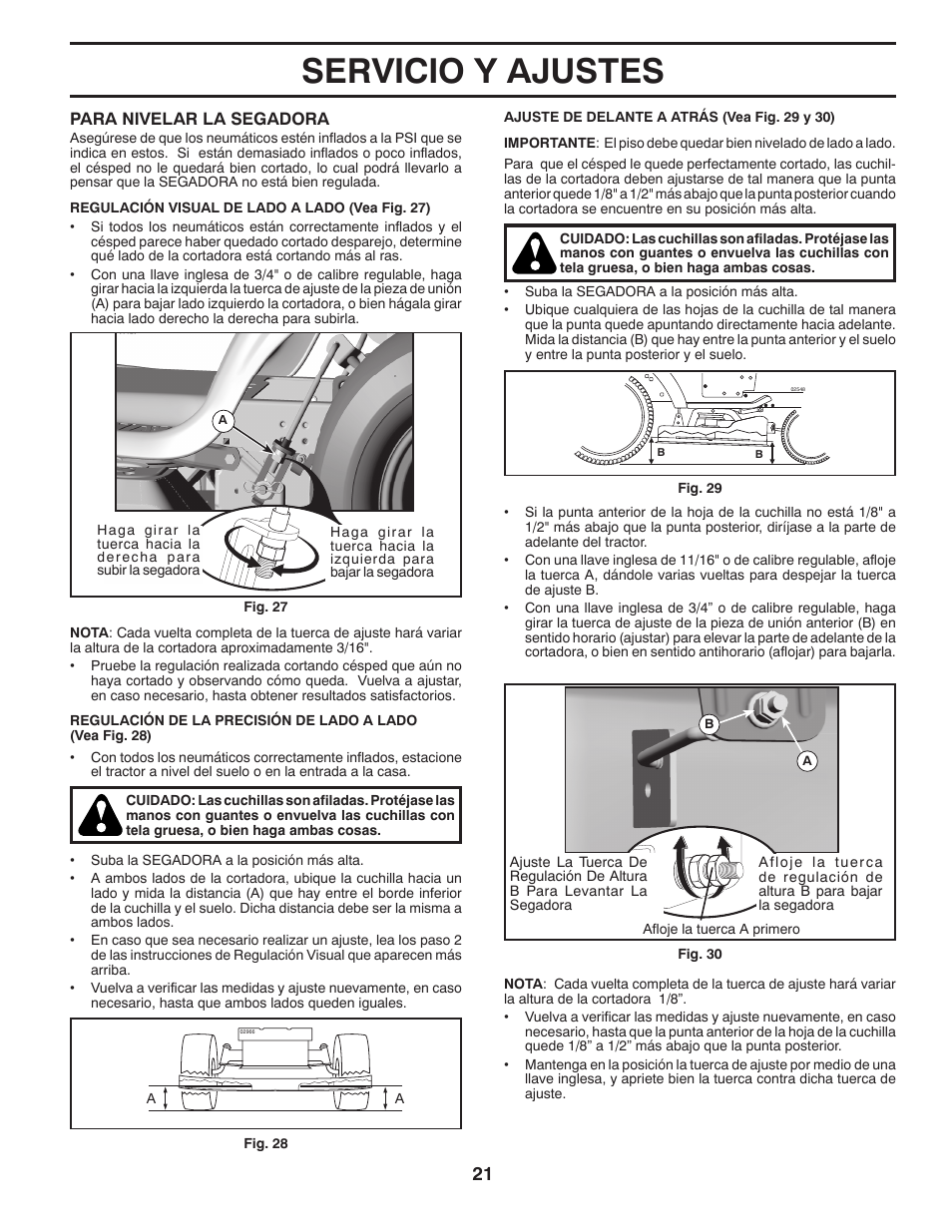 Servicio y ajustes | Poulan Pro PB195A46LT LAWN TRACTOR User Manual | Page 51 / 60