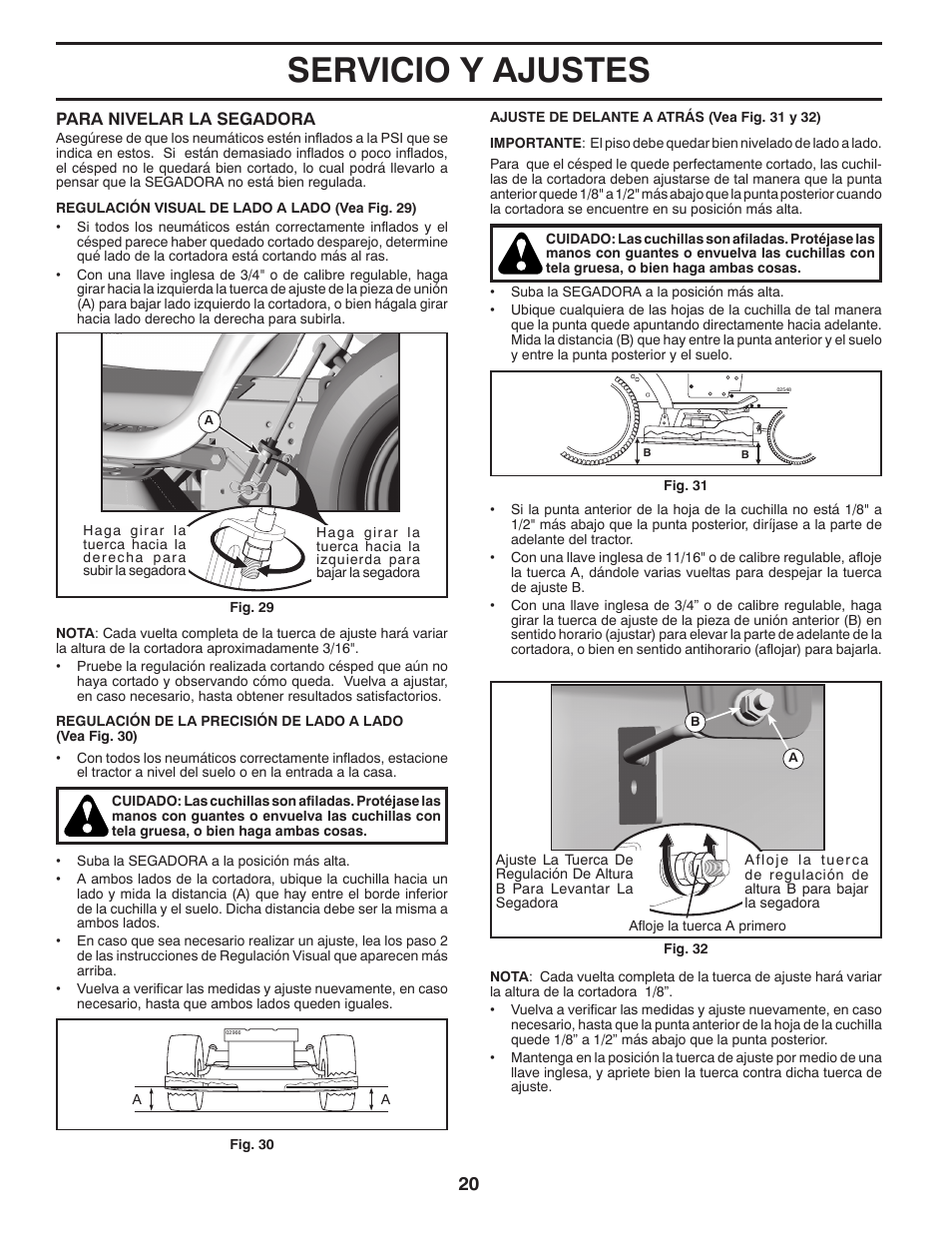 Servicio y ajustes | Poulan Pro PB20H42LT LAWN TRACTOR User Manual | Page 48 / 56