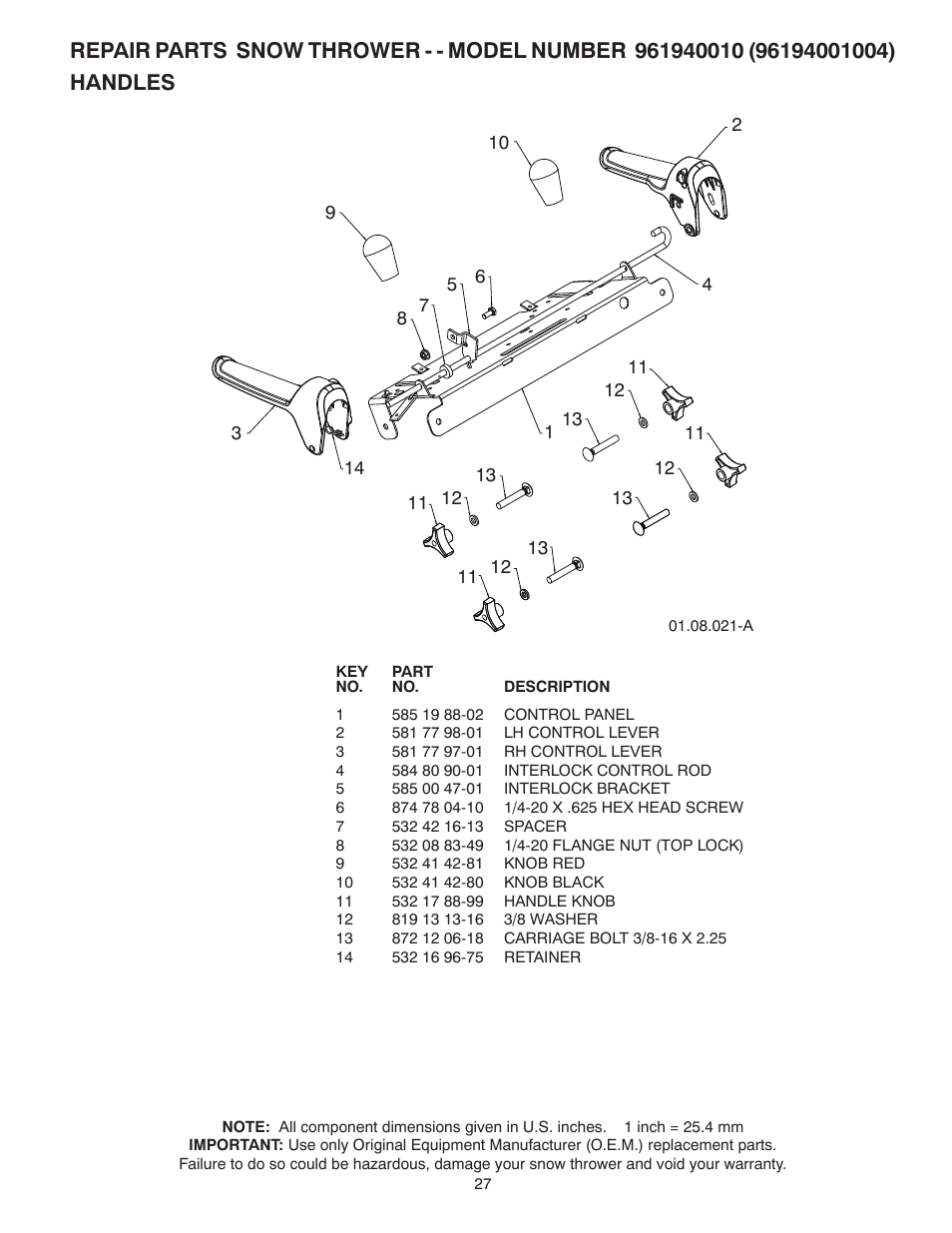 Poulan Pro 96194001004 SNOW THROWER User Manual | Page 27 / 40