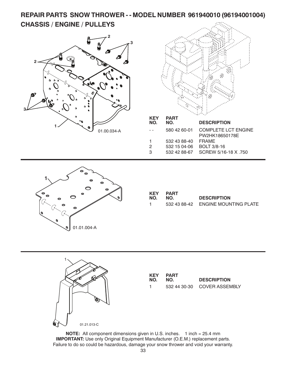 Poulan Pro 96194001004 SNOW THROWER User Manual | Page 33 / 40