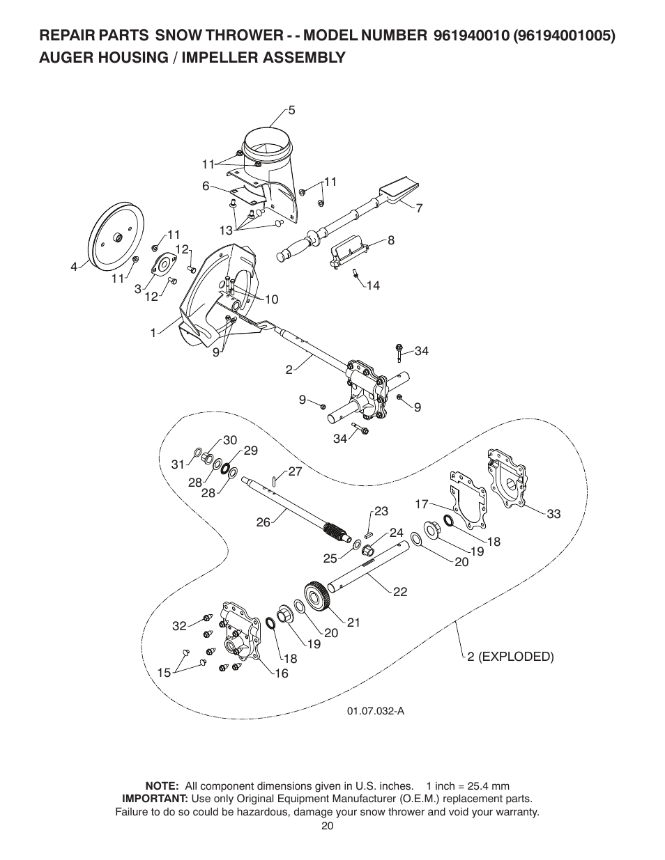 Poulan Pro 96194001005 SNOW THROWER User Manual | Page 20 / 40