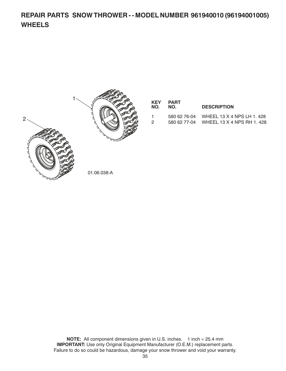 Poulan Pro 96194001005 SNOW THROWER User Manual | Page 35 / 40