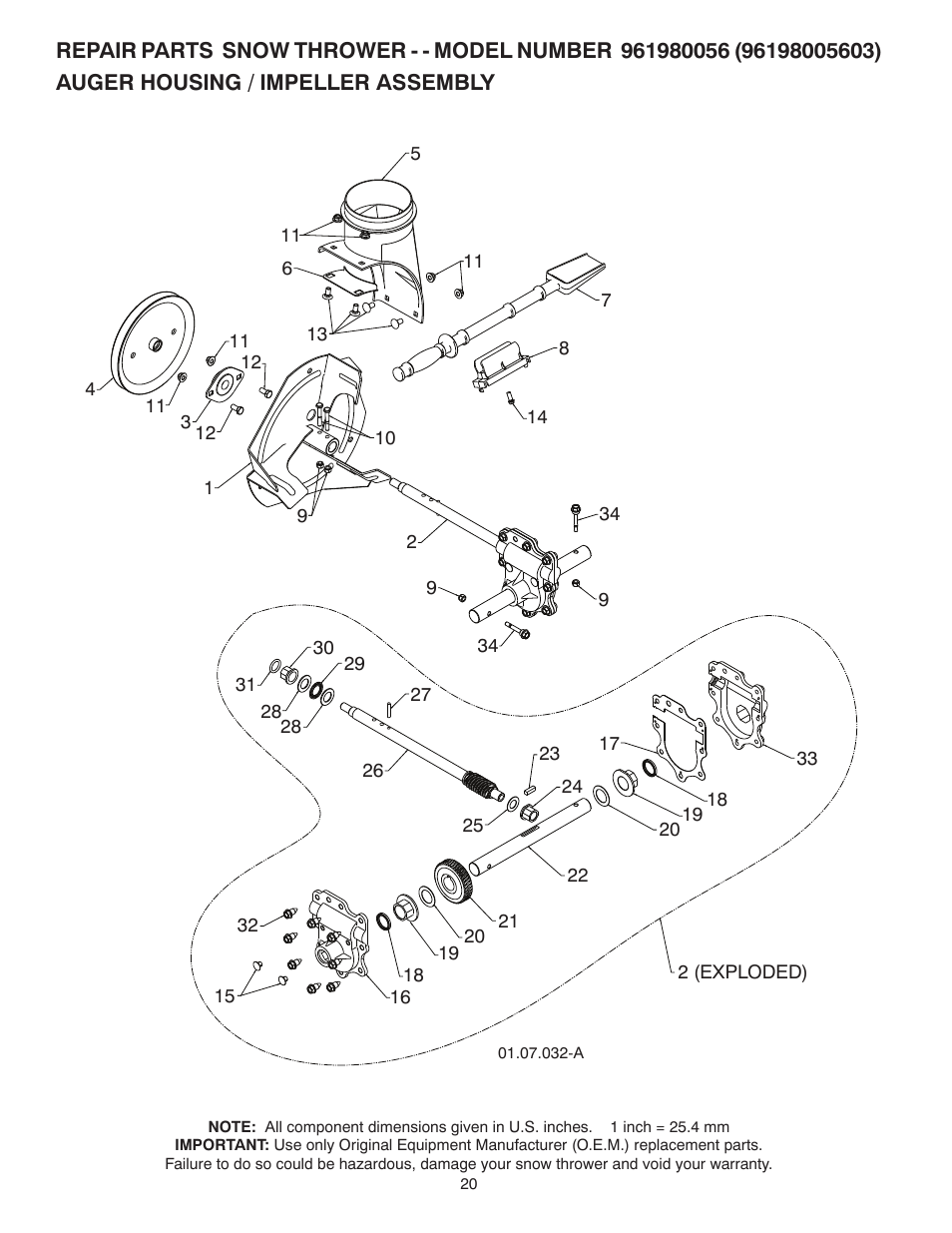 Poulan Pro 961980056 SNOW THROWER User Manual | Page 20 / 44