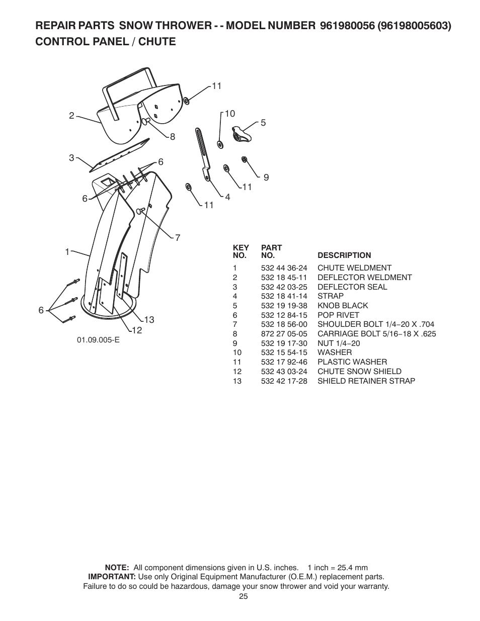 Poulan Pro 961980056 SNOW THROWER User Manual | Page 25 / 44