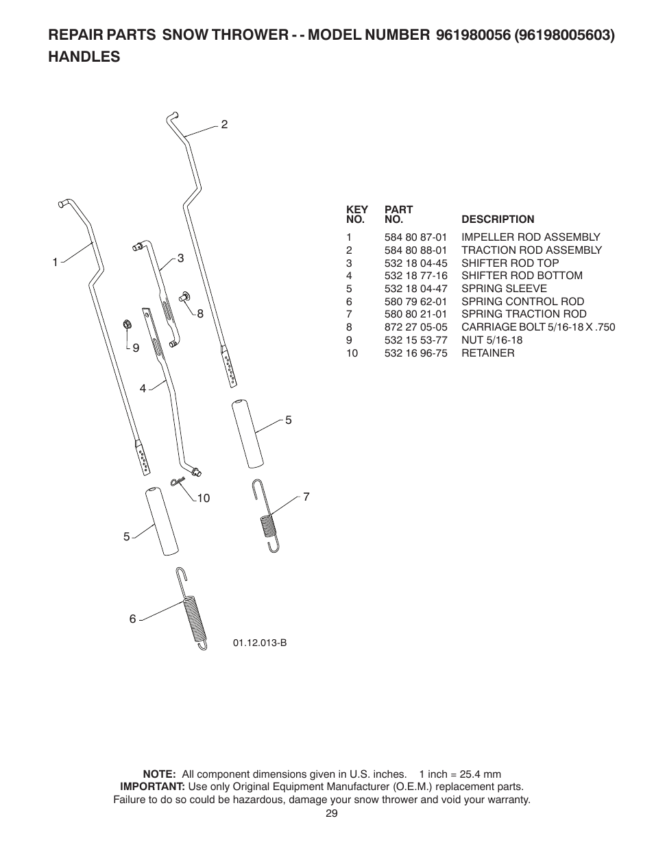 Poulan Pro 961980056 SNOW THROWER User Manual | Page 29 / 44