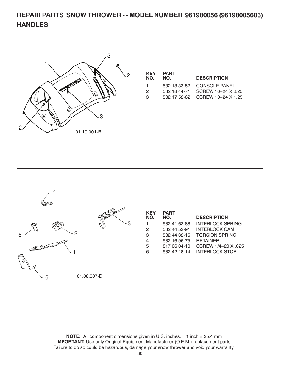 Poulan Pro 961980056 SNOW THROWER User Manual | Page 30 / 44