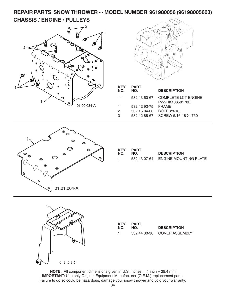 Poulan Pro 961980056 SNOW THROWER User Manual | Page 34 / 44