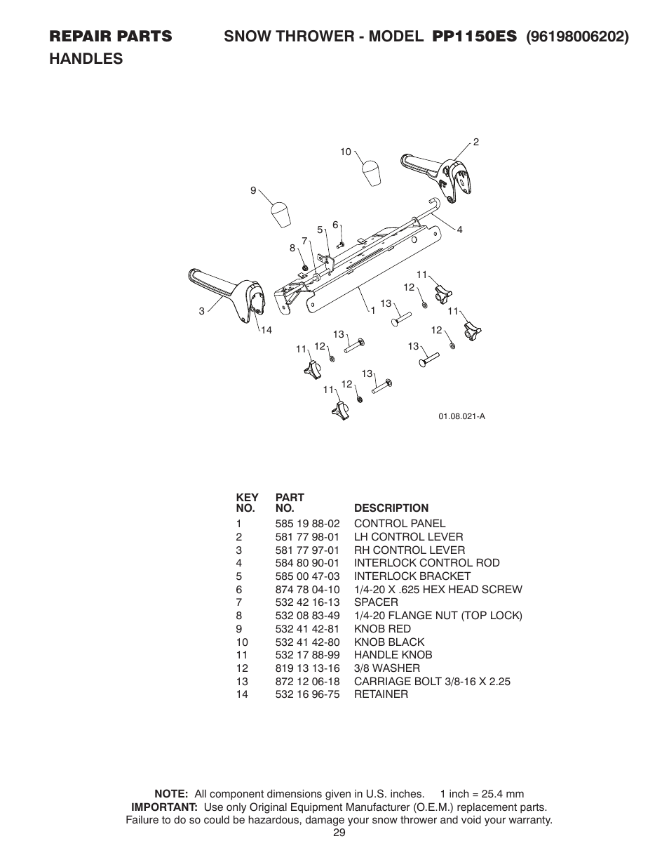 Poulan Pro PP1150ES SNOW THROWER User Manual | Page 29 / 40