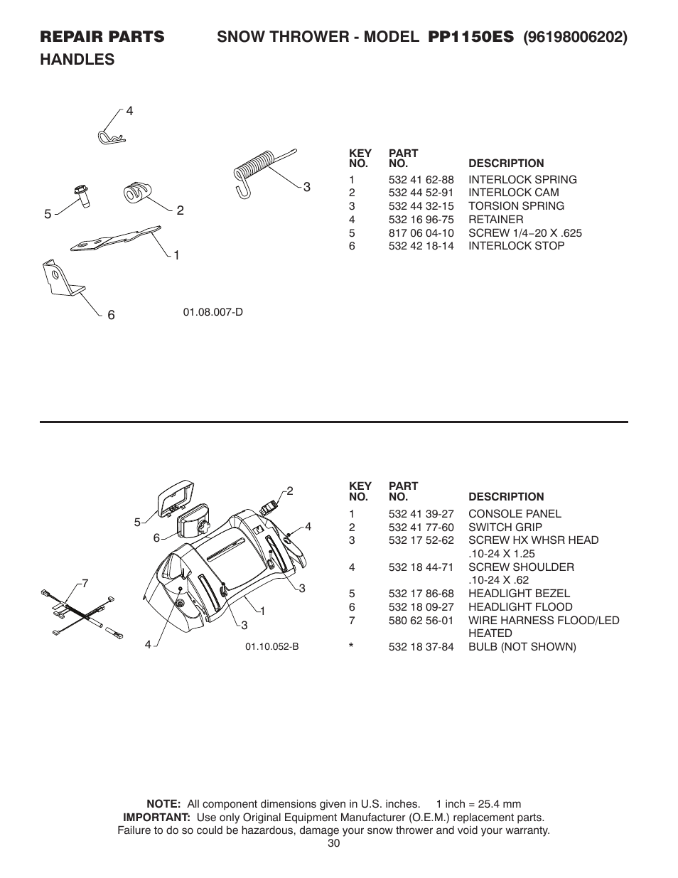 Poulan Pro PP1150ES SNOW THROWER User Manual | Page 30 / 40