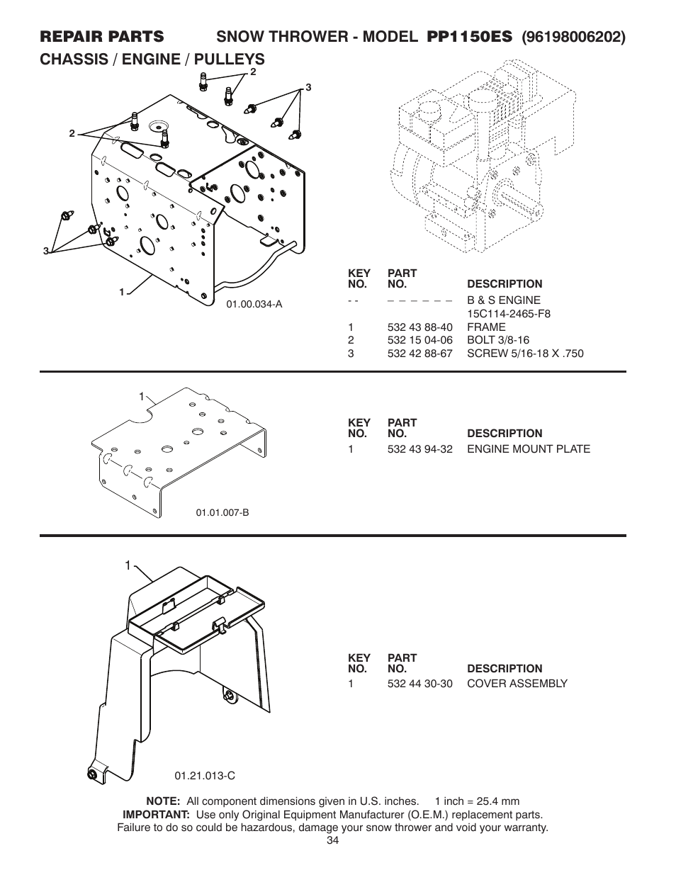 Poulan Pro PP1150ES SNOW THROWER User Manual | Page 34 / 40