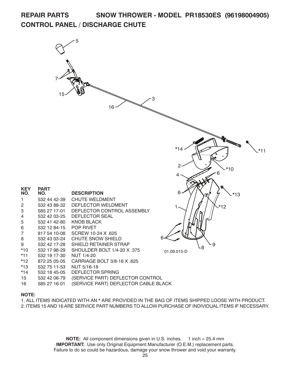 Poulan Pro PR18530ES SNOW THROWER User Manual | Page 25 / 44