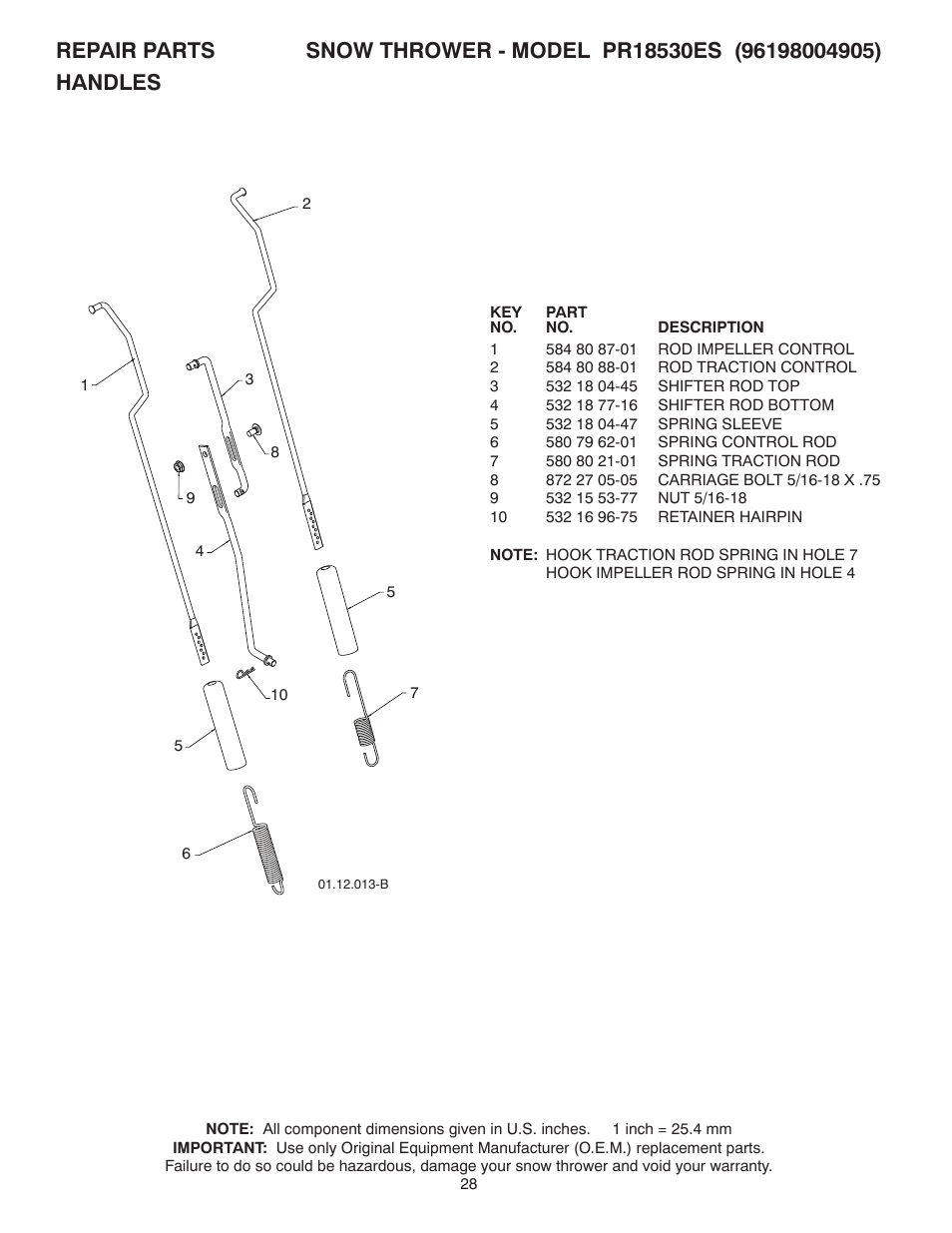 Poulan Pro PR18530ES SNOW THROWER User Manual | Page 28 / 44