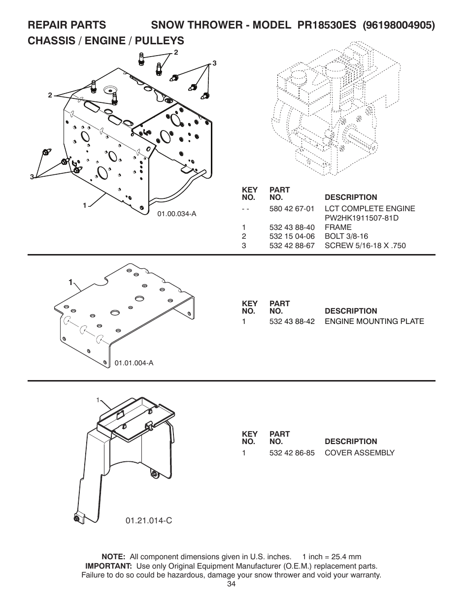 Poulan Pro PR18530ES SNOW THROWER User Manual | Page 34 / 44