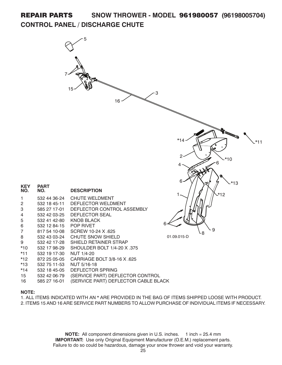 Poulan Pro 961980057 SNOW THROWER User Manual | Page 25 / 40