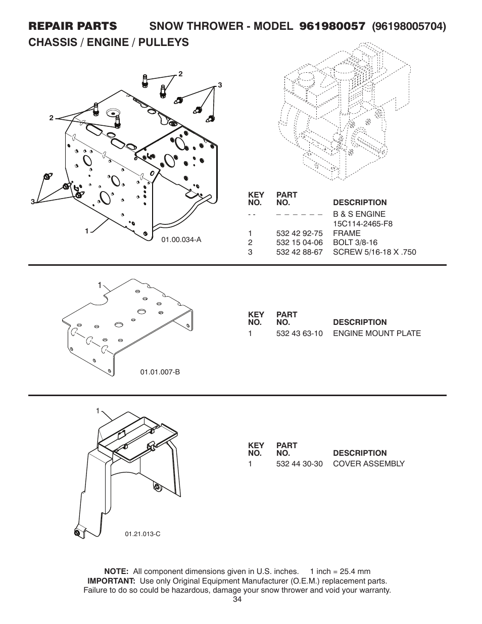 Poulan Pro 961980057 SNOW THROWER User Manual | Page 34 / 40