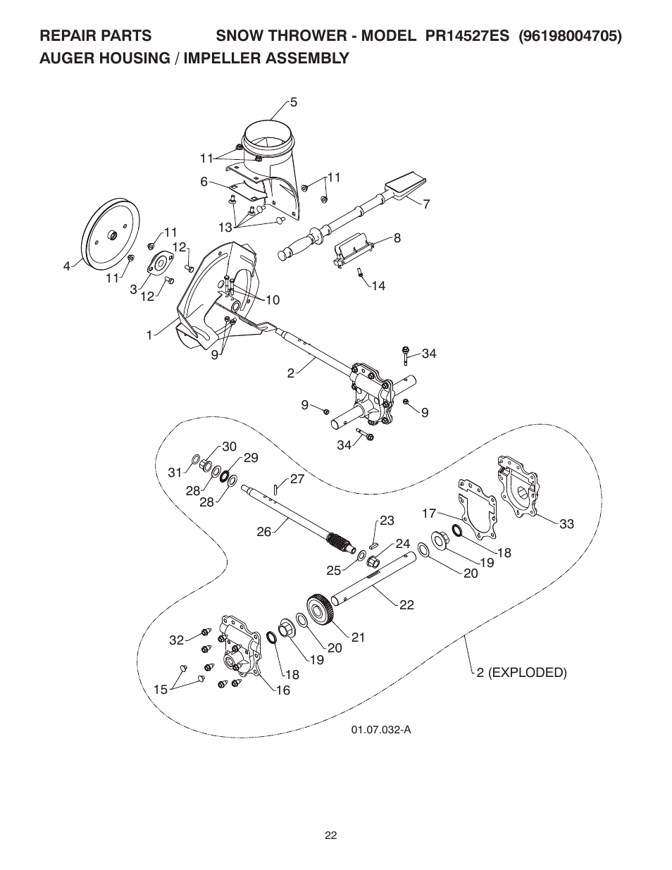 Poulan Pro PR14527ES SNOW THROWER User Manual | Page 22 / 44