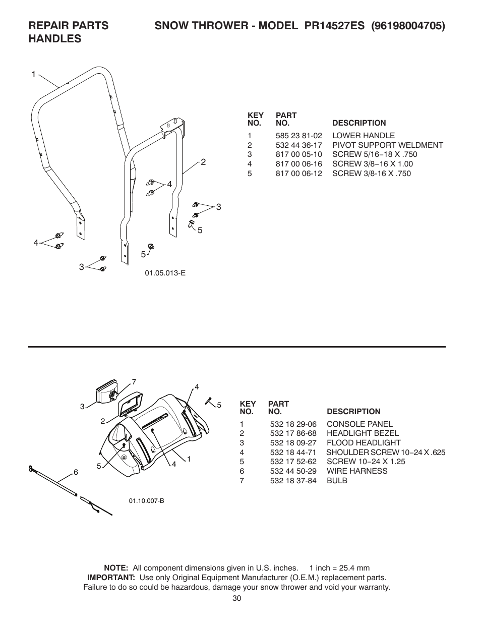 Poulan Pro PR14527ES SNOW THROWER User Manual | Page 30 / 44